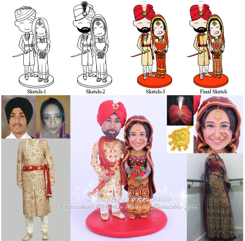 Bollywood wedding Cake Toppers